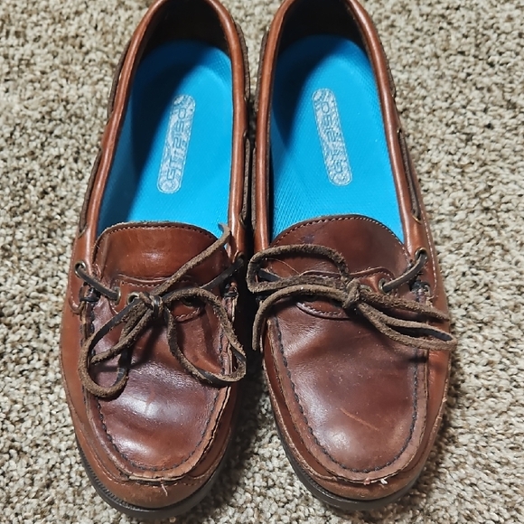 SAS Chestnut Leather Boat Shoes - Picture 2 of 7